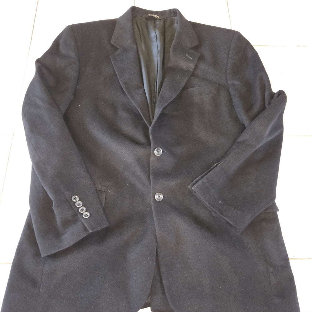 JoS A BANK 100% Cashmere Black Sport Coat 42R